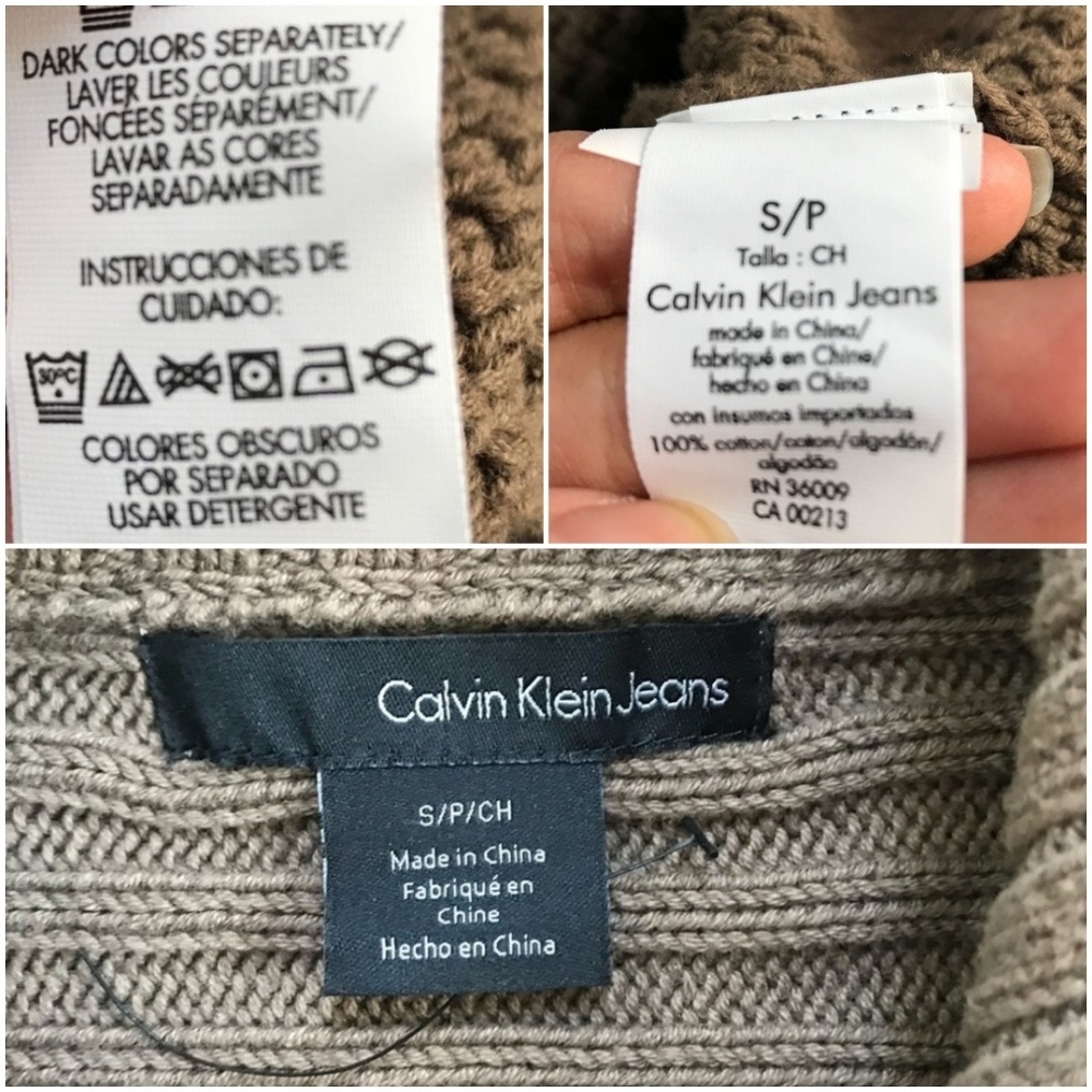 Calvin Klein brown button down knit long cardigan
